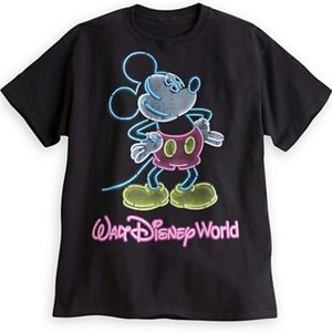 Disney World Neon Mickey Mouse Graphic T-Shirt
